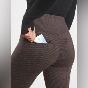 Athleta Delancey Houndstooth Brown Trouser Tight XXS
